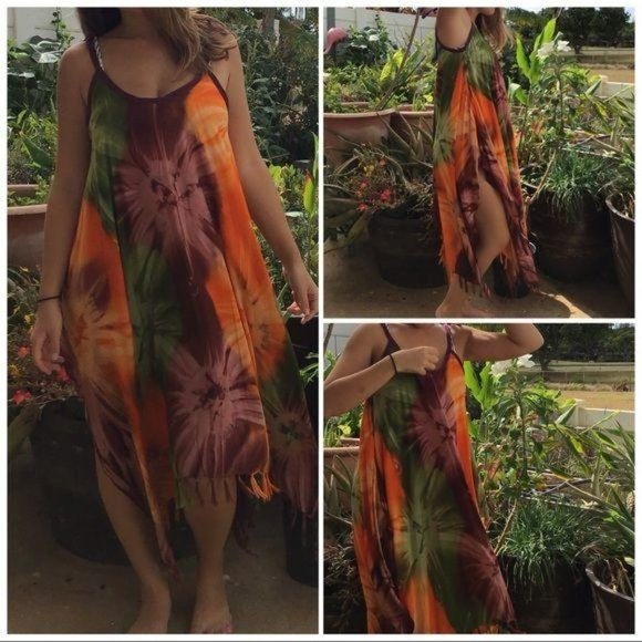 Swimsuit Coverup Handkerchief Dress Shoulder Tie - Picture 2 of 8